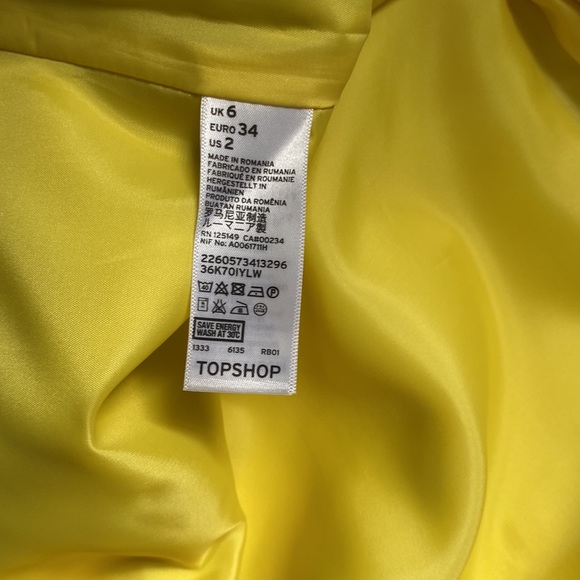 NWT Top Shop Neon Yellow Skirt Size 2 - Picture 4 of 6